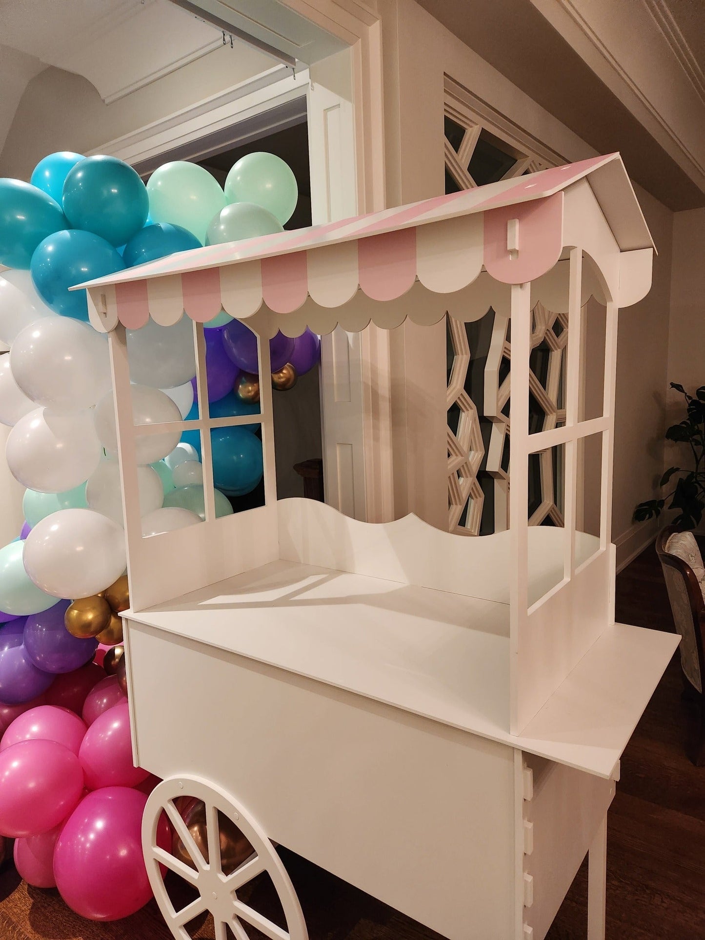 2024 Barbie and Ken Candy Cart, Pink and white& Blue and white Candy Cart