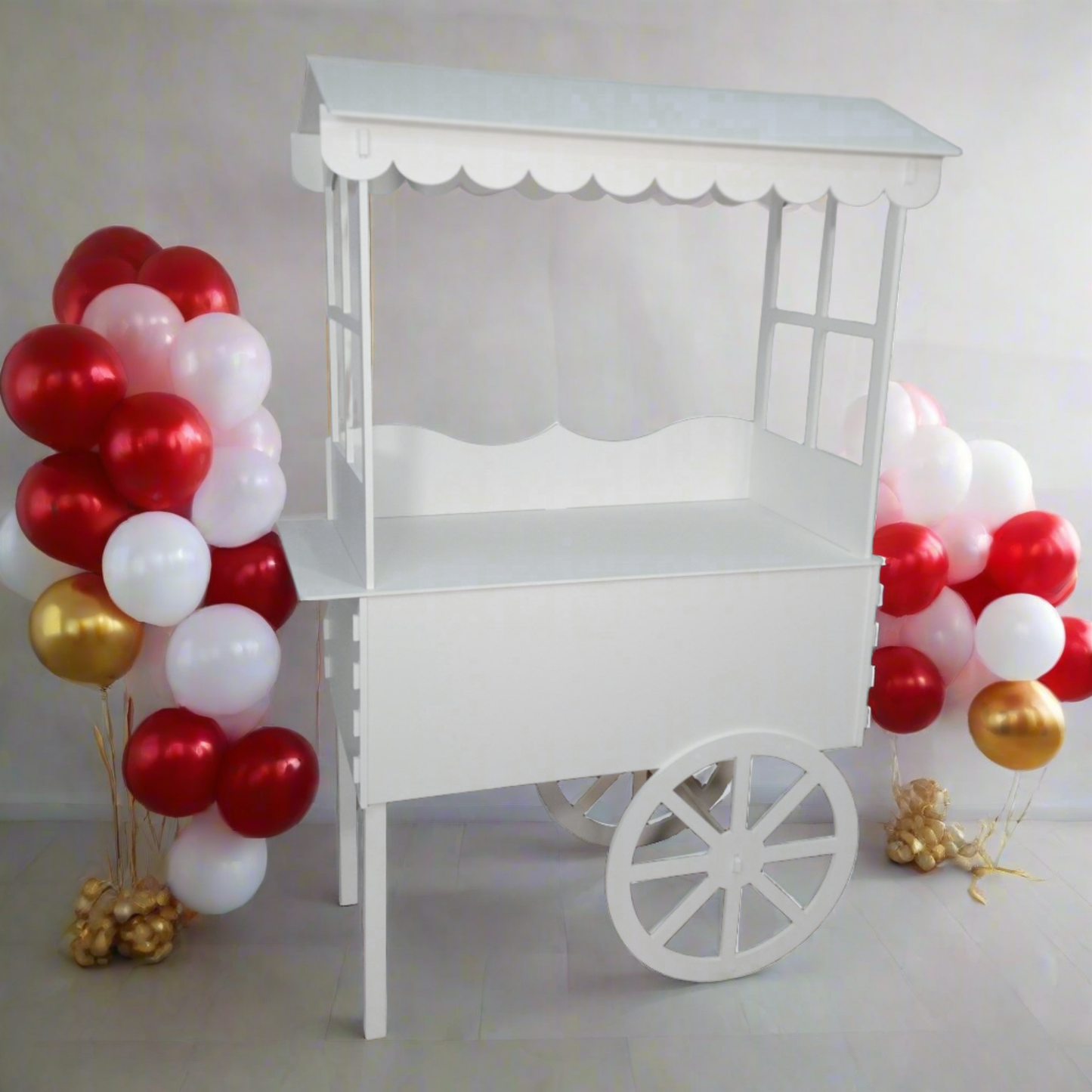 Candy Cart on Wheels with White Roof for Sale