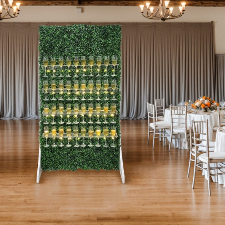 Stylish 40-Glass Flute Display wall, 4-Tier Champagne Holder