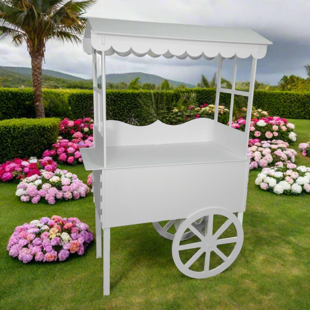 Candy Cart on Wheels with White Roof for Sale