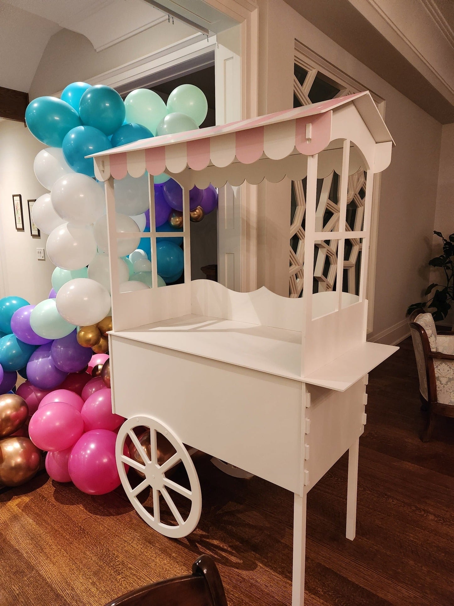 2024 Barbie and Ken Candy Cart, Pink and white& Blue and white Candy Cart