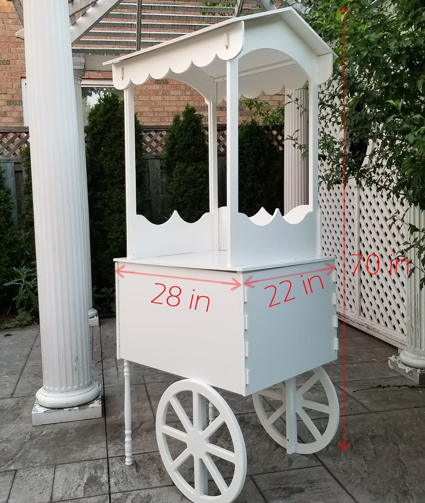 Small Candy Cart, Party Cart on Wheels for Birthdays and Weddings