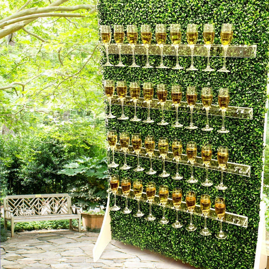Stylish 40-Glass Flute Display wall,  4-Tier Champagne  Holder