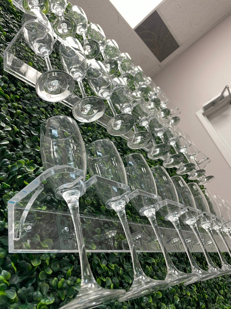 Stylish 40-Glass Flute Display wall,  4-Tier Champagne  Holder
