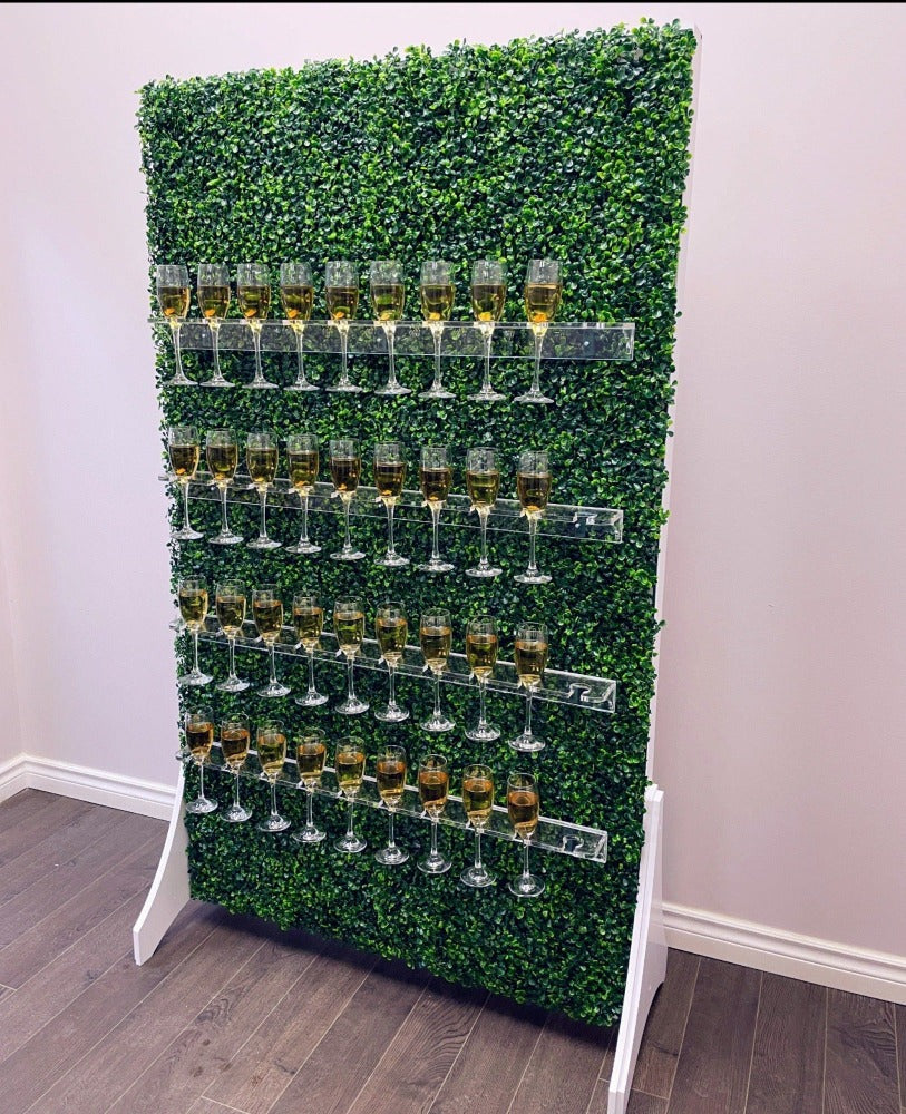 Stylish 40-Glass Flute Display wall,  4-Tier Champagne  Holder