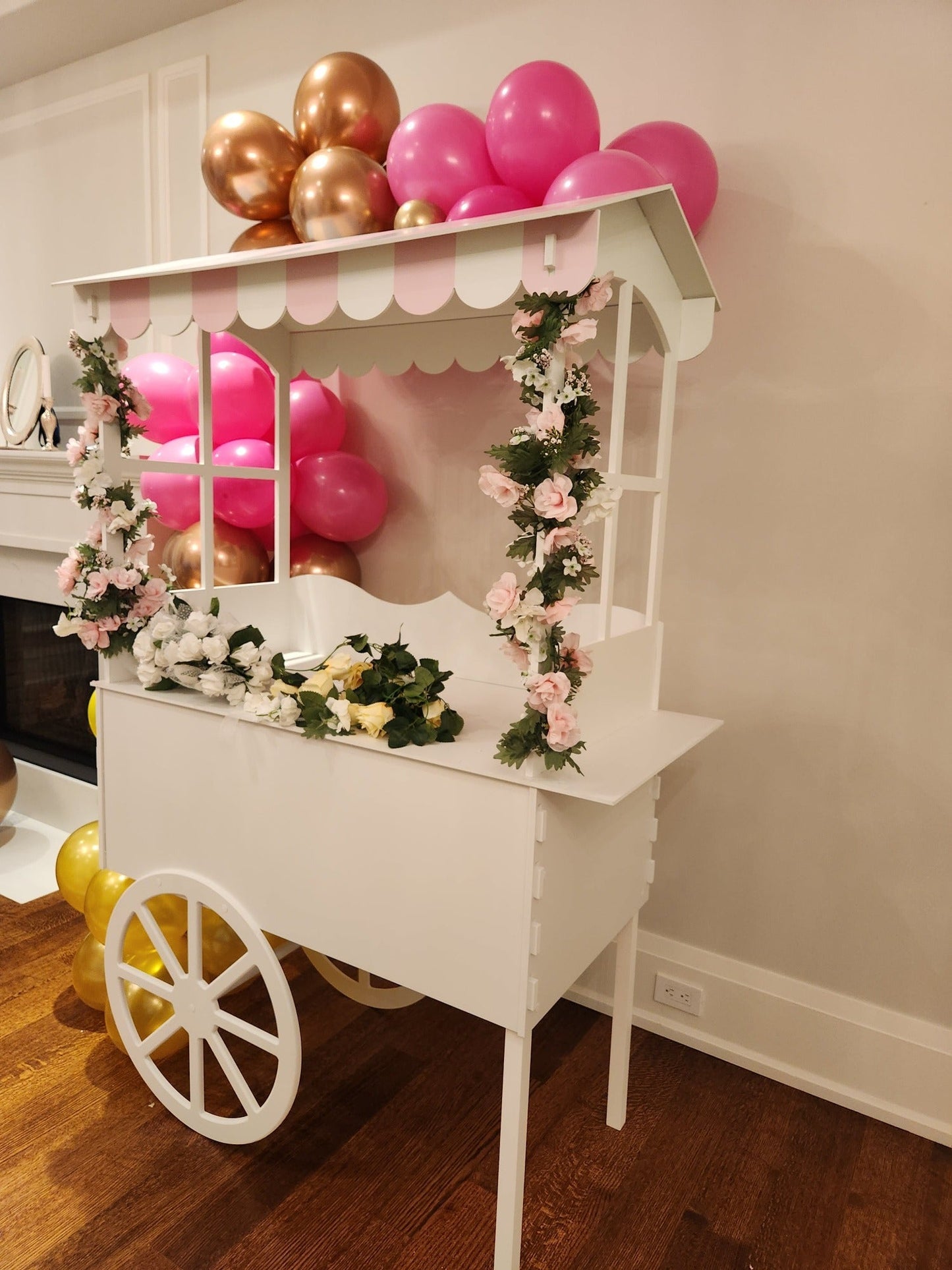 Candy Cart on Wheels with Pink Roof to Buy