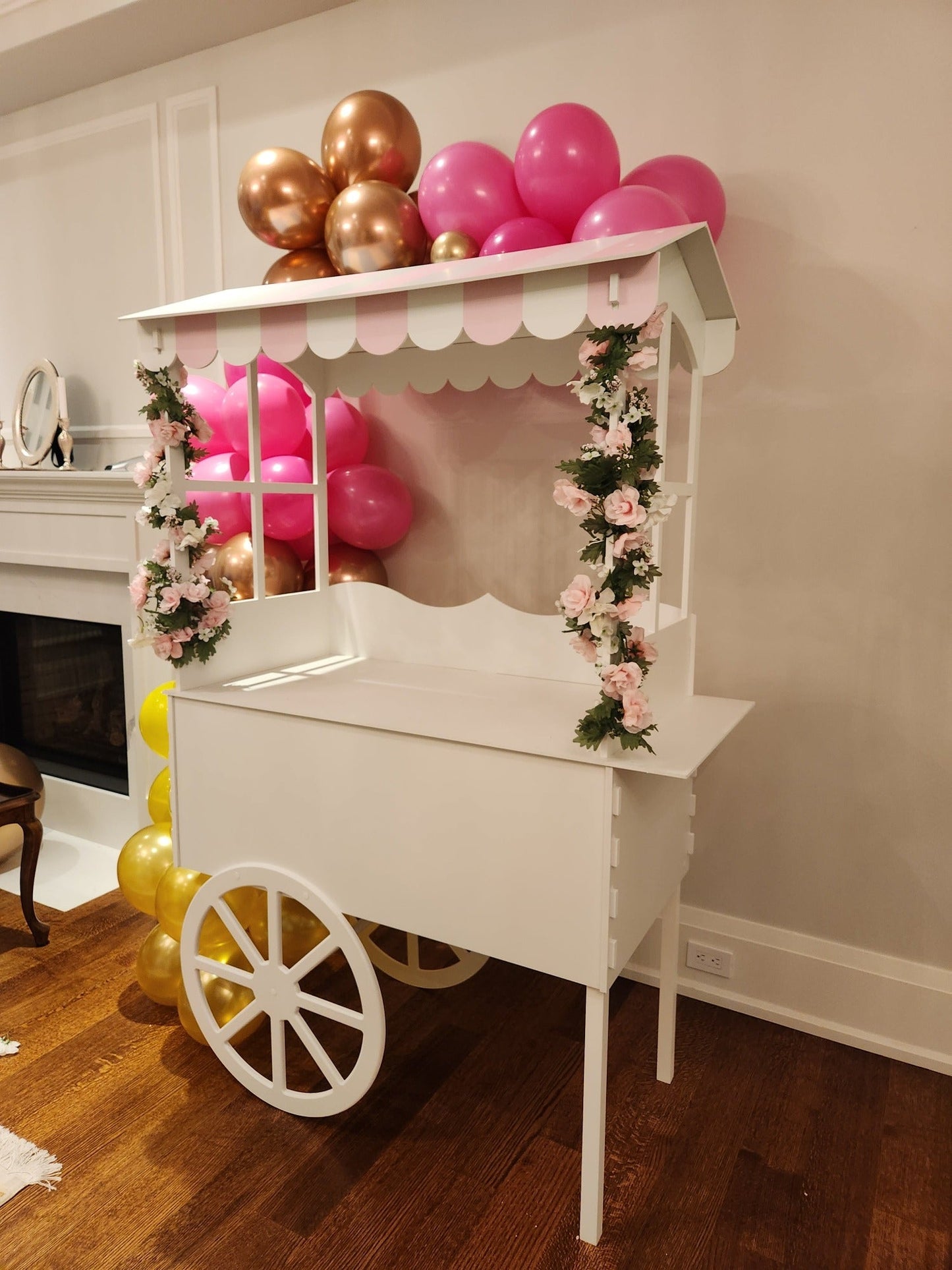 Candy Cart on Wheels with Pink Roof to Buy