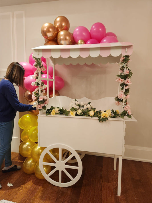 Candy Cart on Wheels with Pink Roof to Buy