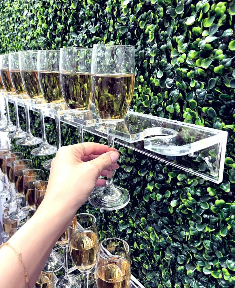 Stylish 40-Glass Flute Display wall,  4-Tier Champagne  Holder