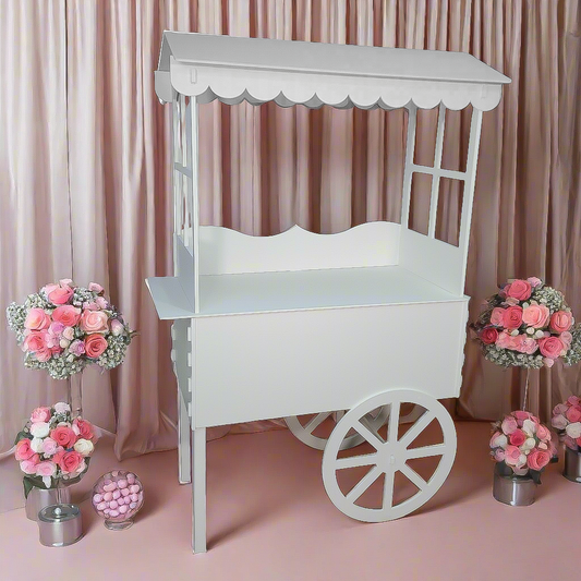 Candy Cart on Wheels with White Roof for Sale