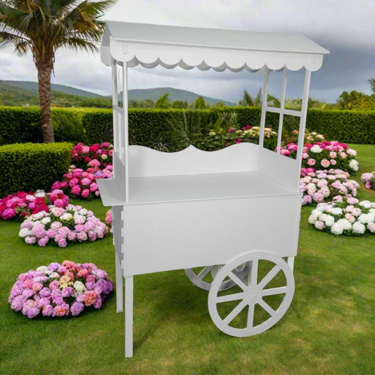 Candy Cart on Wheels with White Roof for Sale